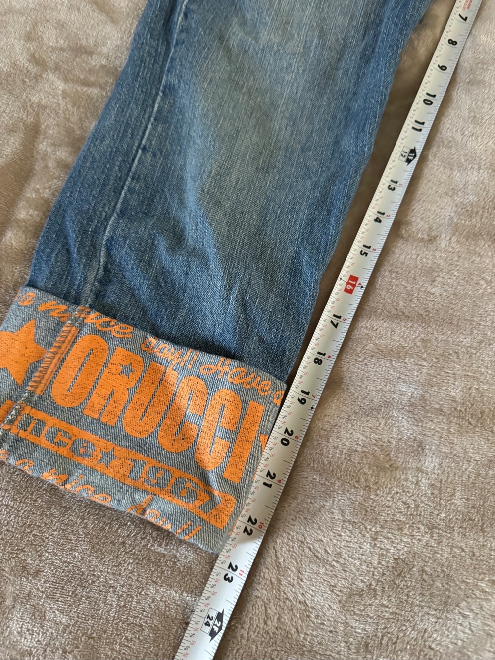 Rare Fiorucci J-SS 140 Y2K Harajuku Double Waist Graphic Jeans XXS XS - Picture 10 of 16